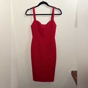 Hello Molly Vibrant Red Midi Dress‎